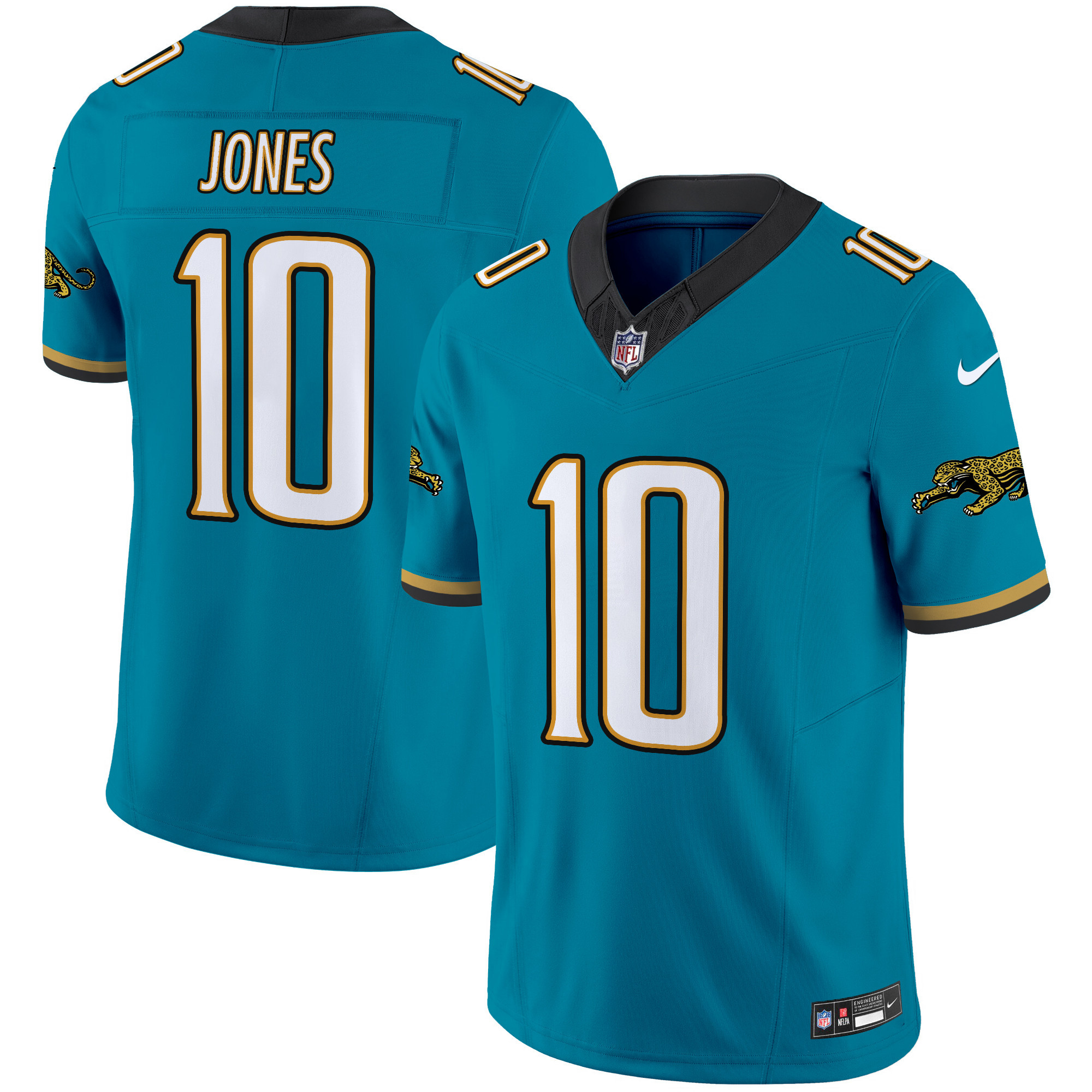 Mac Jones Men's Jacksonville Jaguars Throwback Vapor Limited Teal Jersey - All Stitched