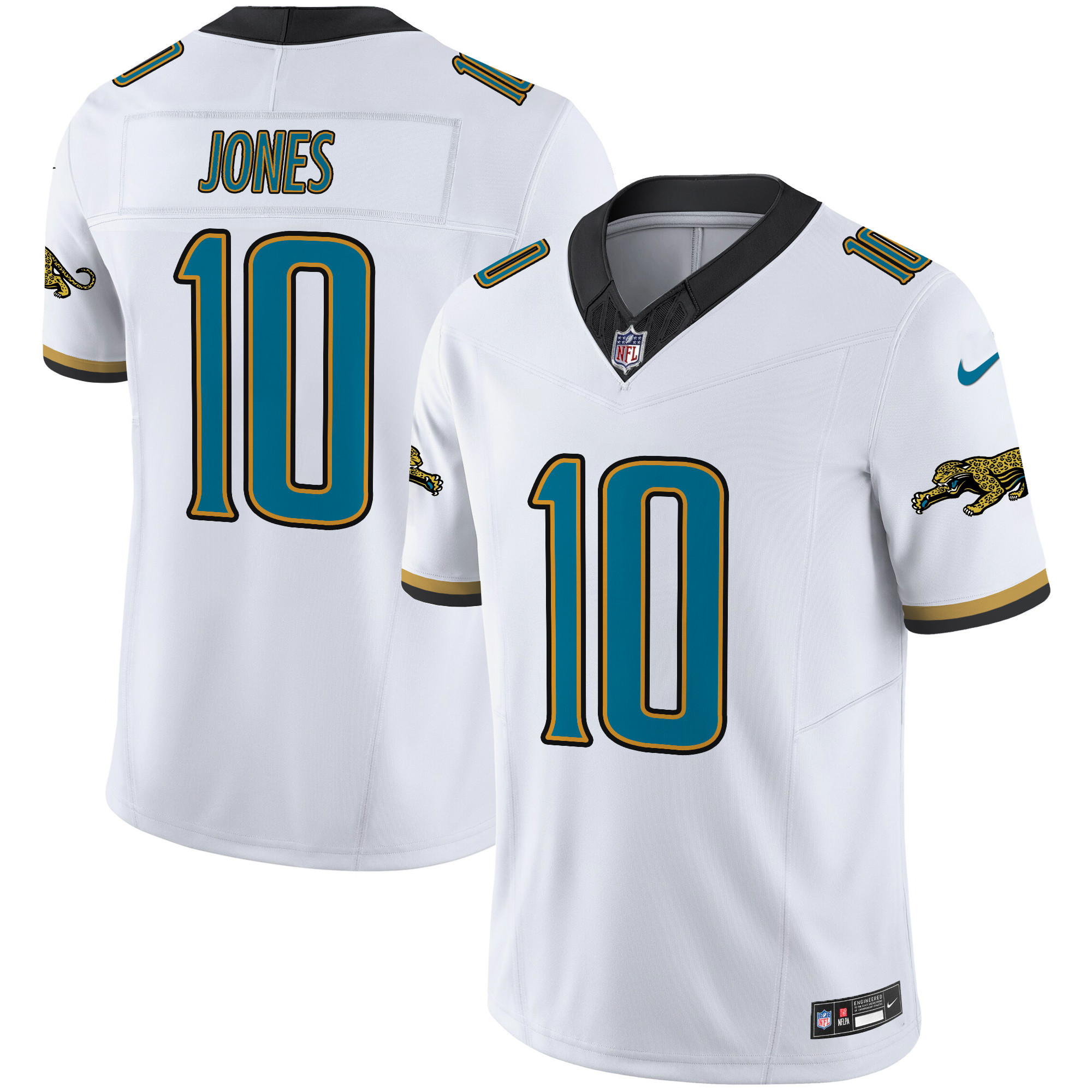 Mac Jones Men's Jacksonville Jaguars Throwback Vapor Limited White Jersey - All Stitched