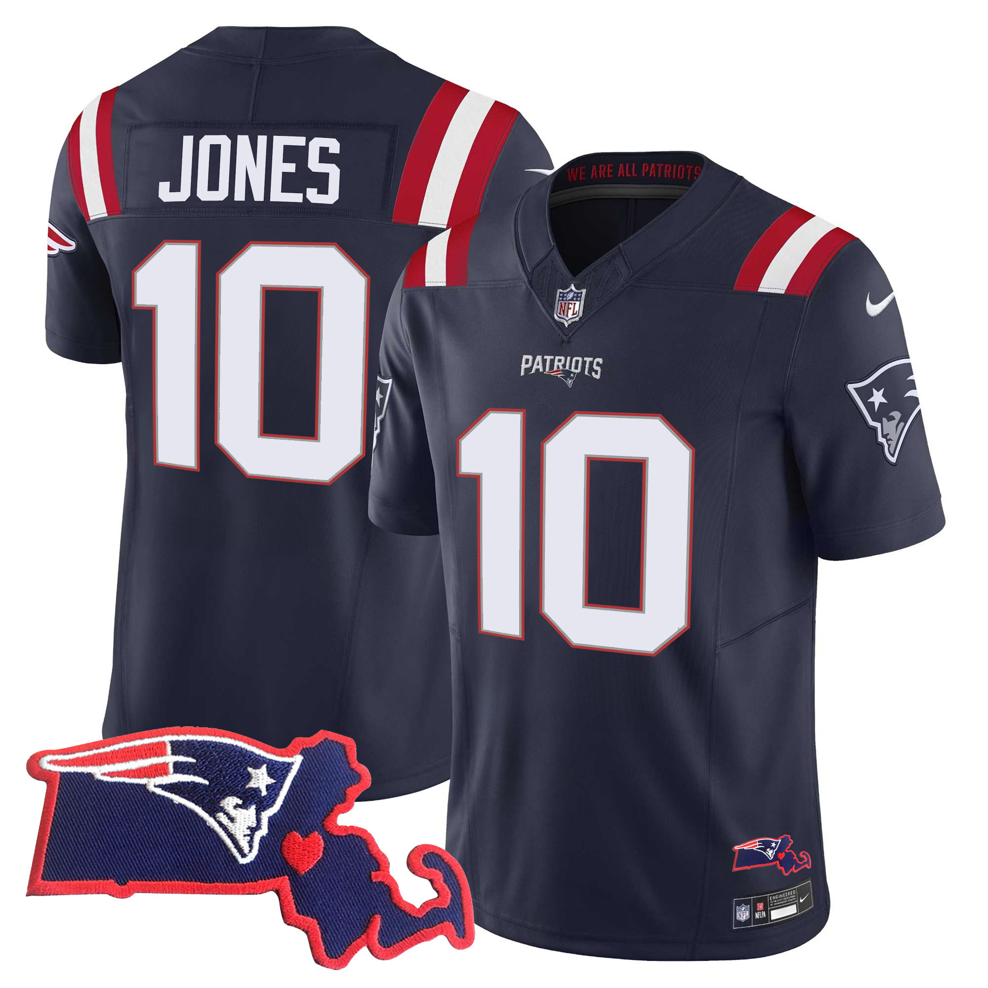 Mac Jones Men's New England Patriots Bill Belichick "SB 36, 38, 39, 49, 51 Champions" Vapor Navy Jersey - All Stitched 