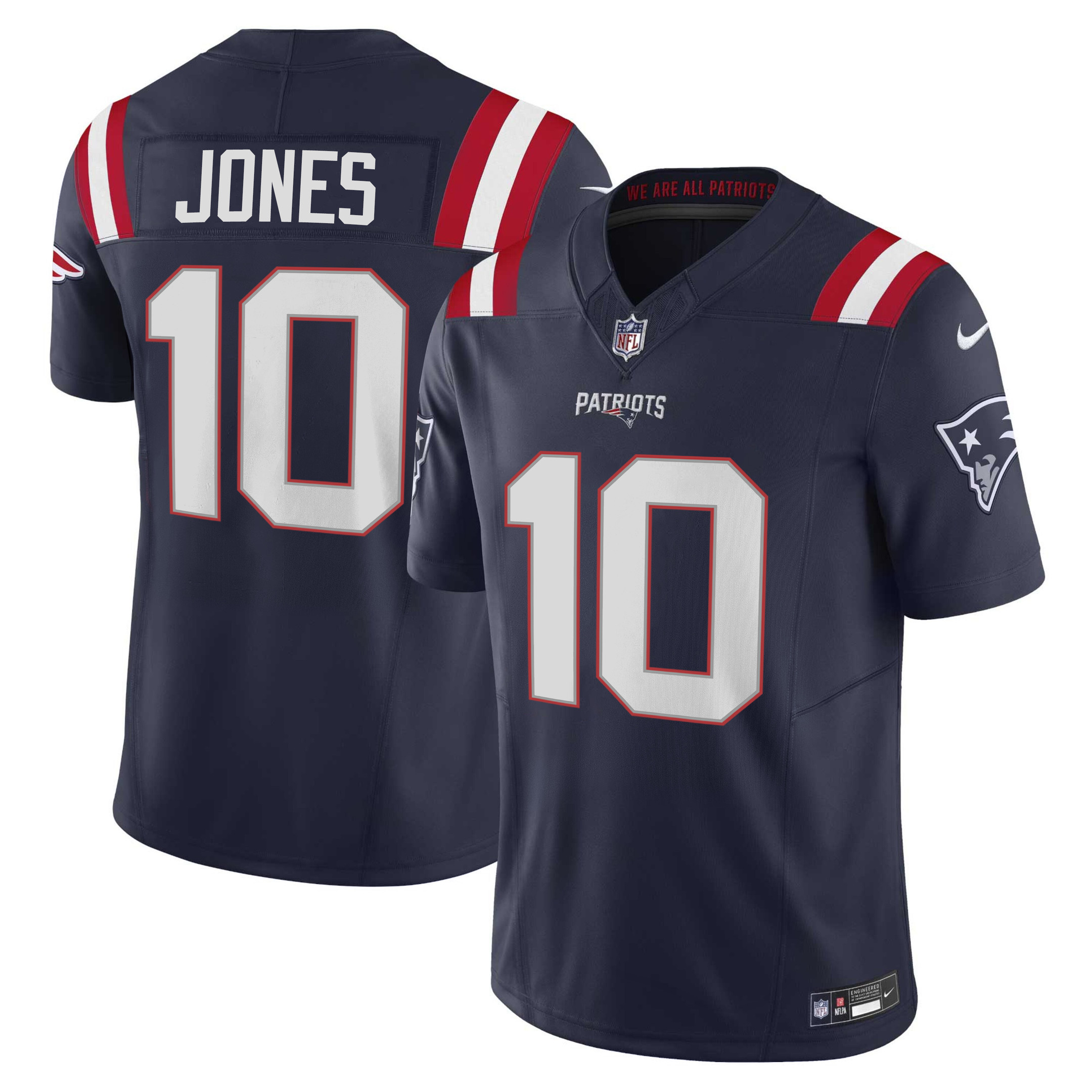 Mac Jones Men's New England Patriots Vapor Limited Navy Jersey - All Stitched 