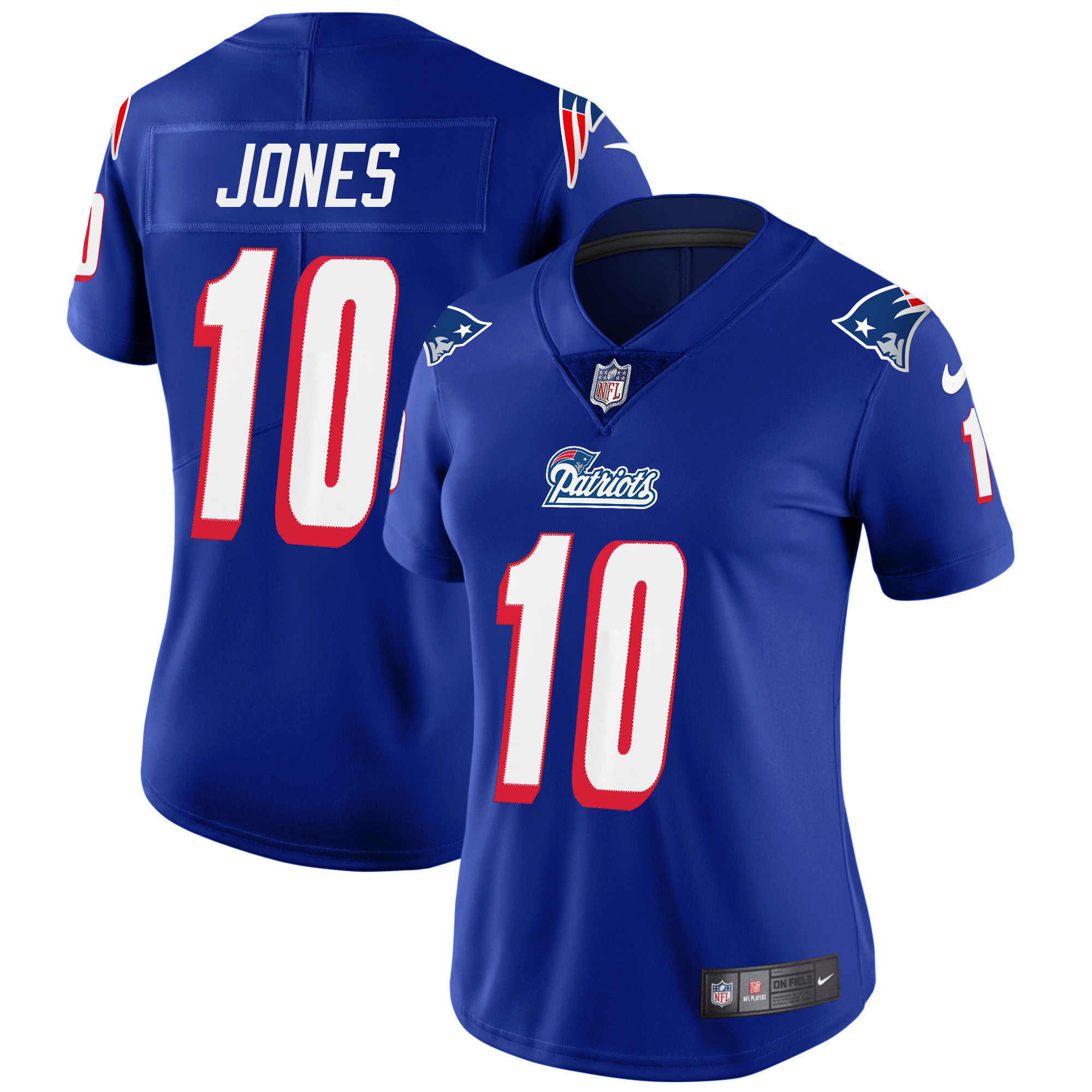 Mac Jones Women's New England Patriots 1996 Throwback Limited Vapor Royal Jersey - All Stitched 