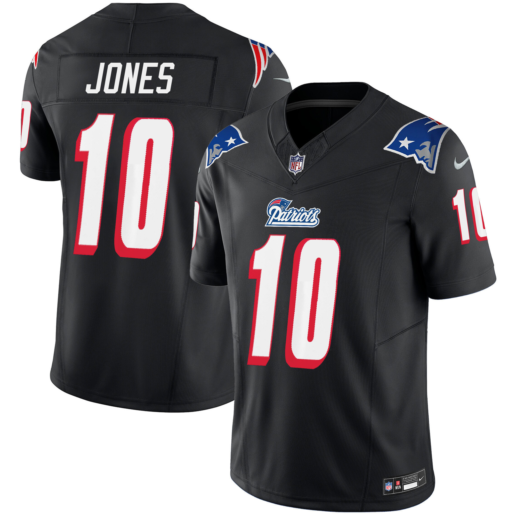 Mac Jones Youth's New England Patriots 1996 Throwback Limited Vapor Black Jersey - All Stitched 