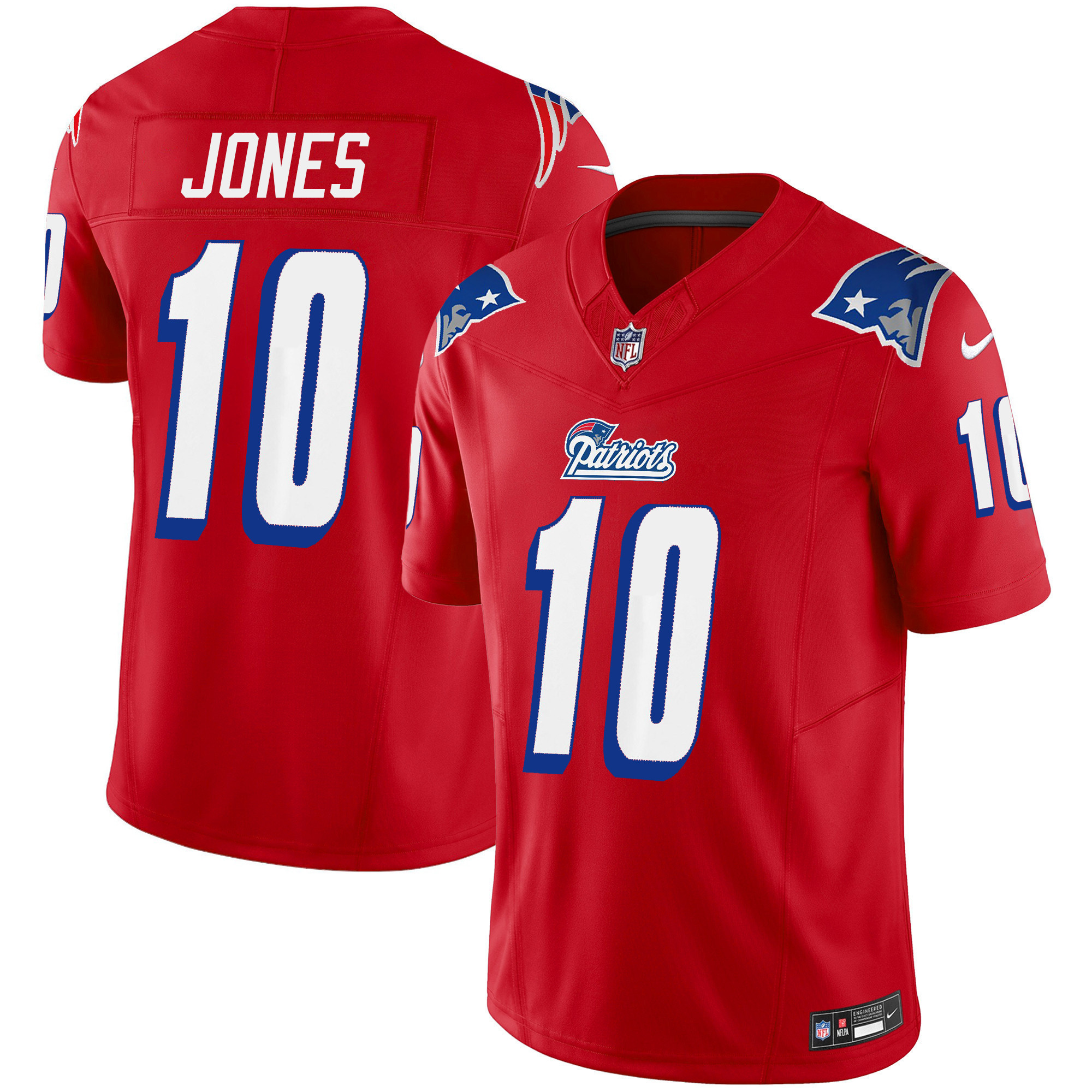 Mac Jones Youth's New England Patriots 1996 Throwback Limited Vapor Red Jersey - All Stitched 