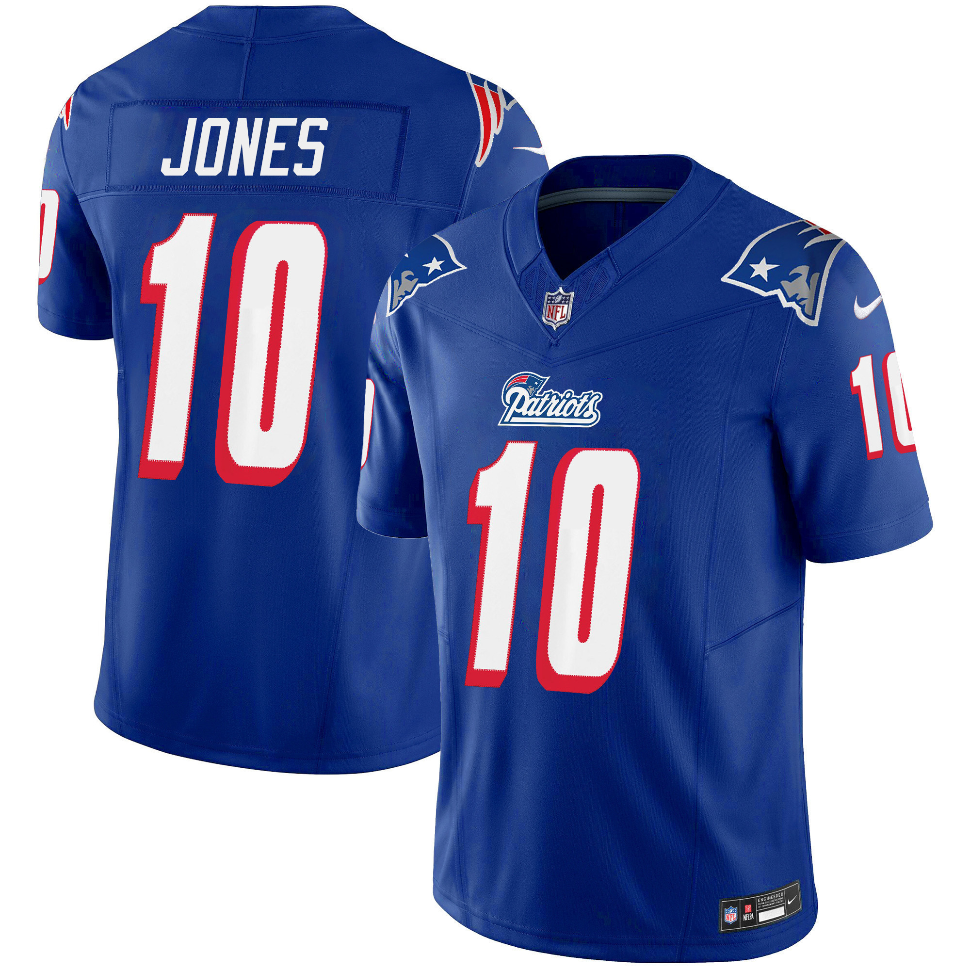 Mac Jones Youth's New England Patriots 1996 Throwback Limited Vapor Royal Jersey - All Stitched 