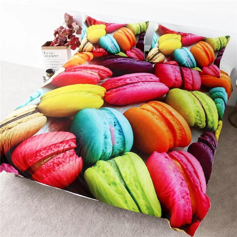 Macaroon Food Coma 3D Customized Duvet Cover Bedding Set