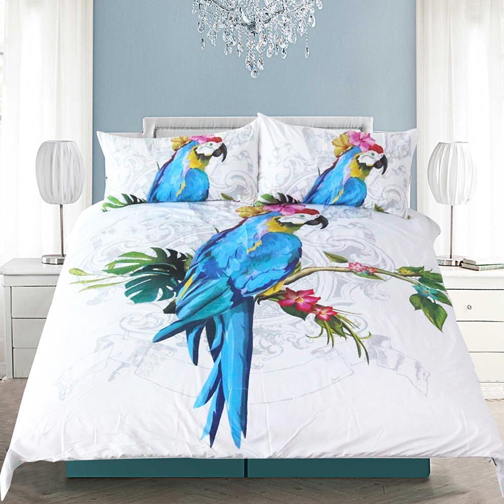 Macaw Bird Vivid Art Art Hop 3D Customized Duvet Cover Bedding Set