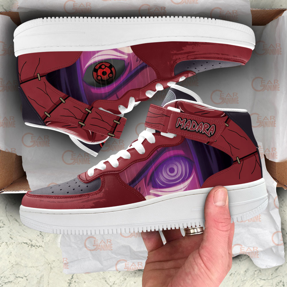 Madara Rinnegan and Sharingan Sneakers Air Mid Custom Anime Shoes