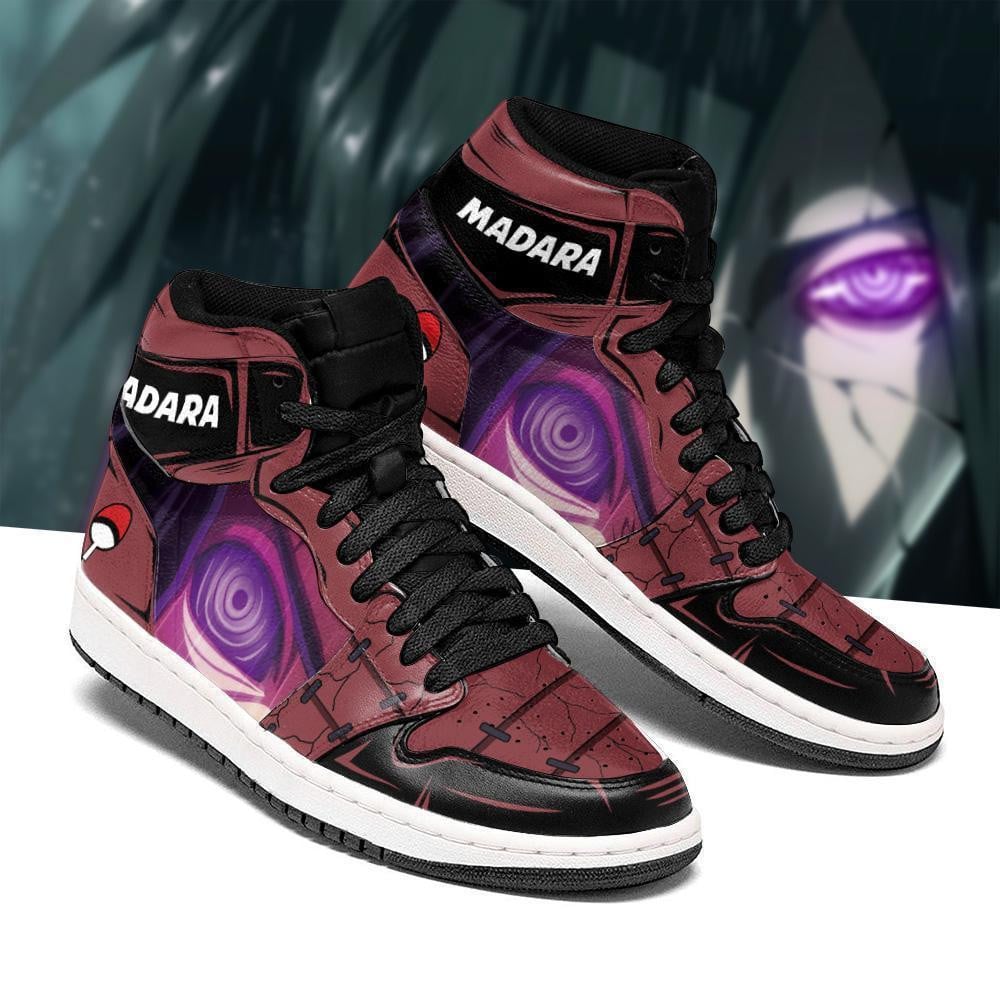 Madara Rinnegan Eye JD1s Sneakers Anime JD1s Sneakers Costume, Air Jordan Hightop