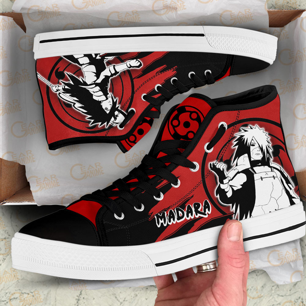 Madara Uchiha High Top Shoes Anime Sneakers Manga Style