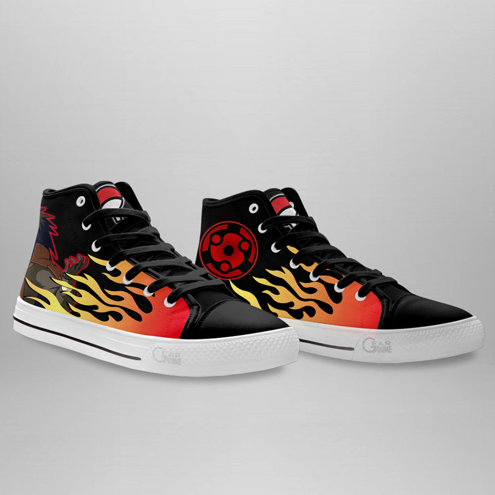 Madara Uchiha High Top Shoes Custom Anime Sneakers Flame Style