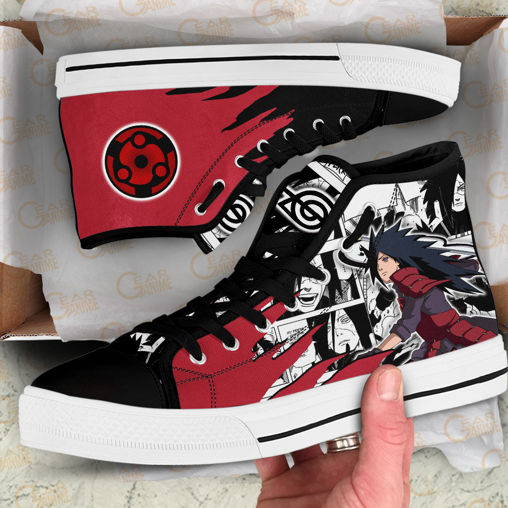 Madara Uchiha High Top Shoes Custom Anime Sneakers Mix Manga