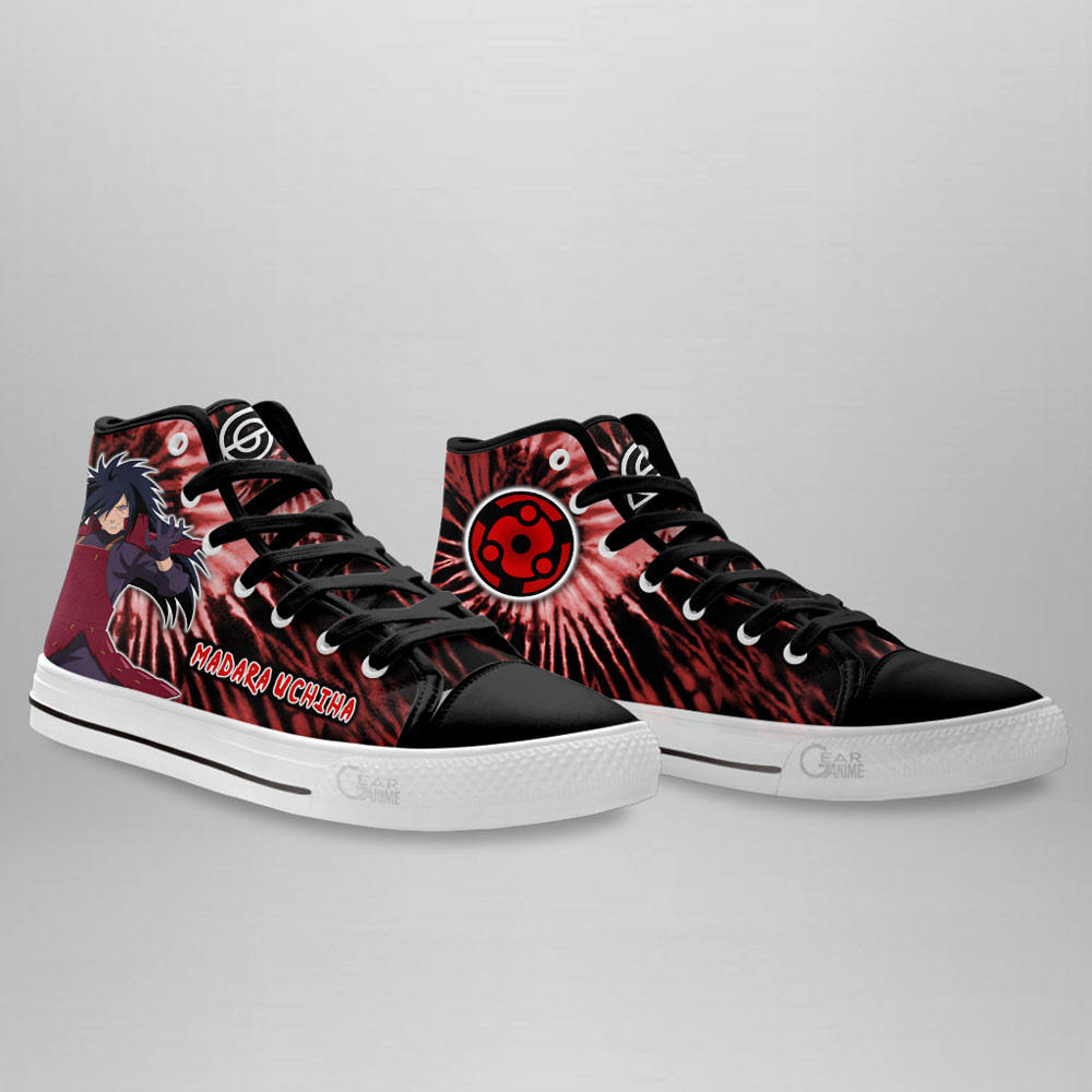 Madara Uchiha High Top Shoes Custom Anime Sneakers Tie Dye Style