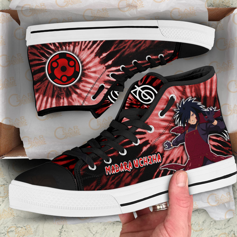 Madara Uchiha High Top Shoes Custom Anime Sneakers Tie Dye Style