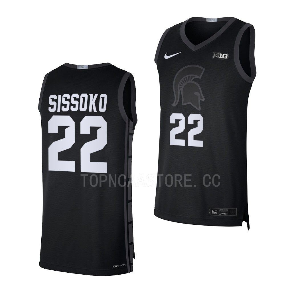 Mady Sissoko Michigan State Spartans #22 Black College Jersey 2022-23 Limited