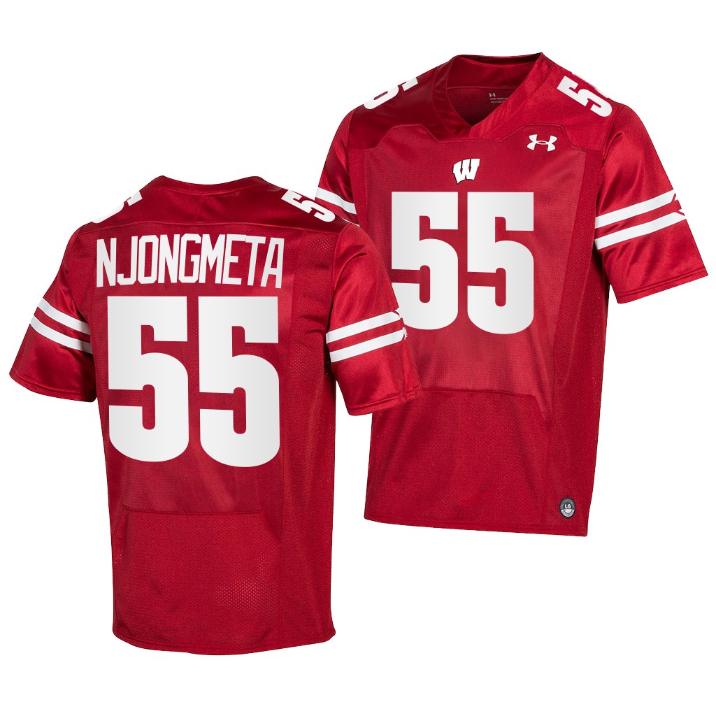 Maema Njongmeta Wisconsin Badgers #55 Red Jersey Pick-A-Player Men's NIL Uniform