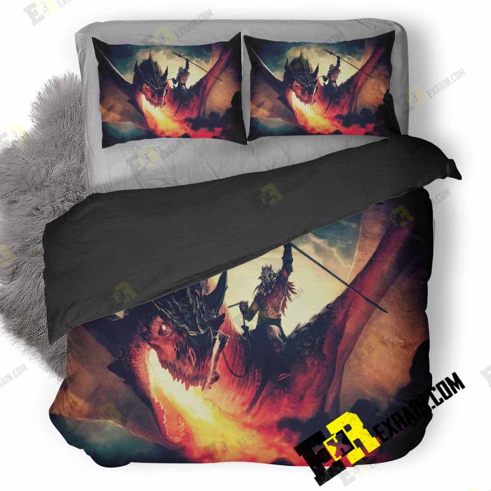 Magic The Gathering Arena Dragon Concept Art 8X 3D Customized Duvet Cover Bedding Set