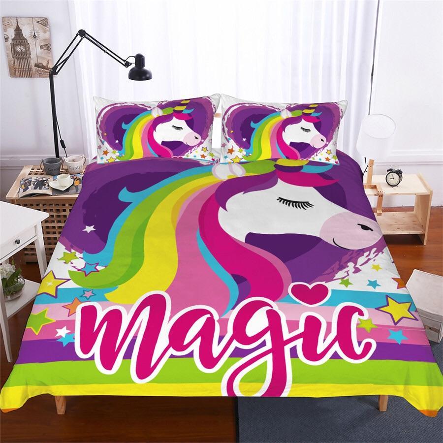 Magic Unicorn 3D Customized Duvet Cover Bedding Set