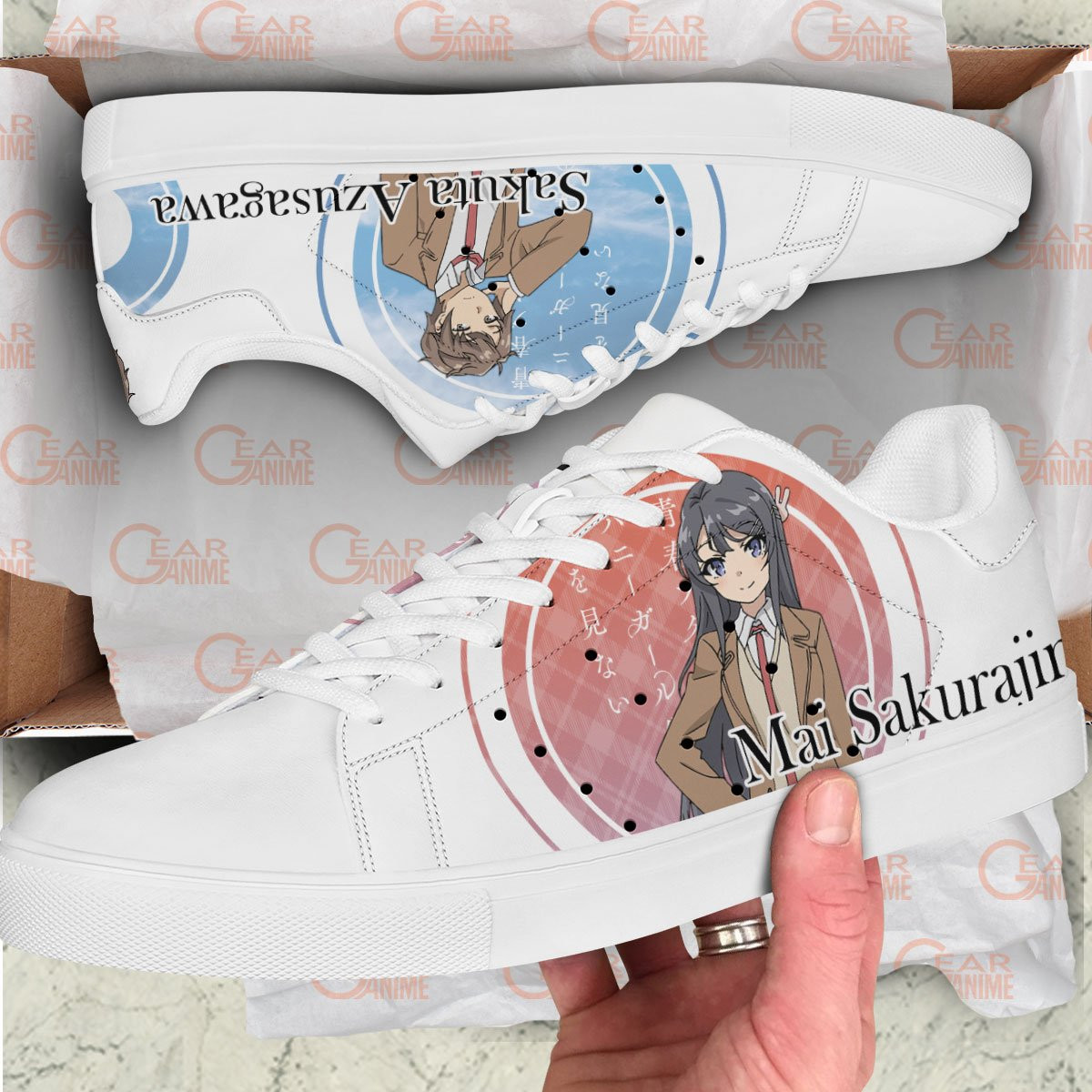 Mai Sakurajima & Sakuta Azusagawa Skate Sneakers Custom Anime Bunny Girl Senpai Shoes