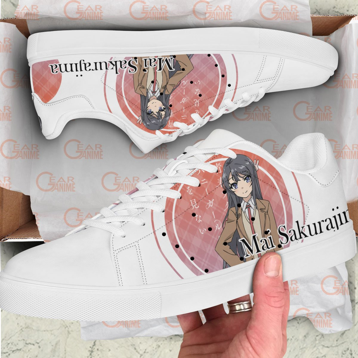 Mai Sakurajima Skate Sneakers Custom Anime Bunny Girl Senpai Shoes