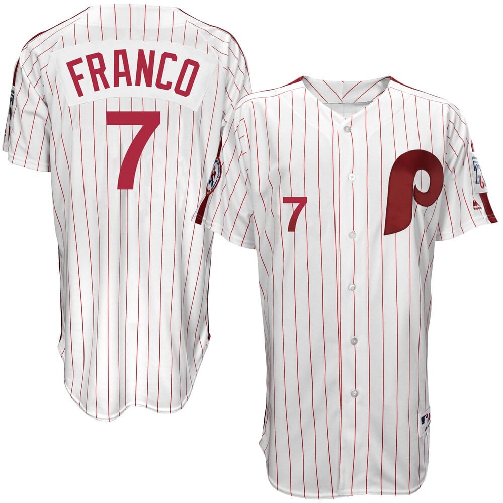 Maikel Franco Philadelphia Phillies Majestic 1976 Turn Back the Clock Player Stitched Jersey – White/Scarlet