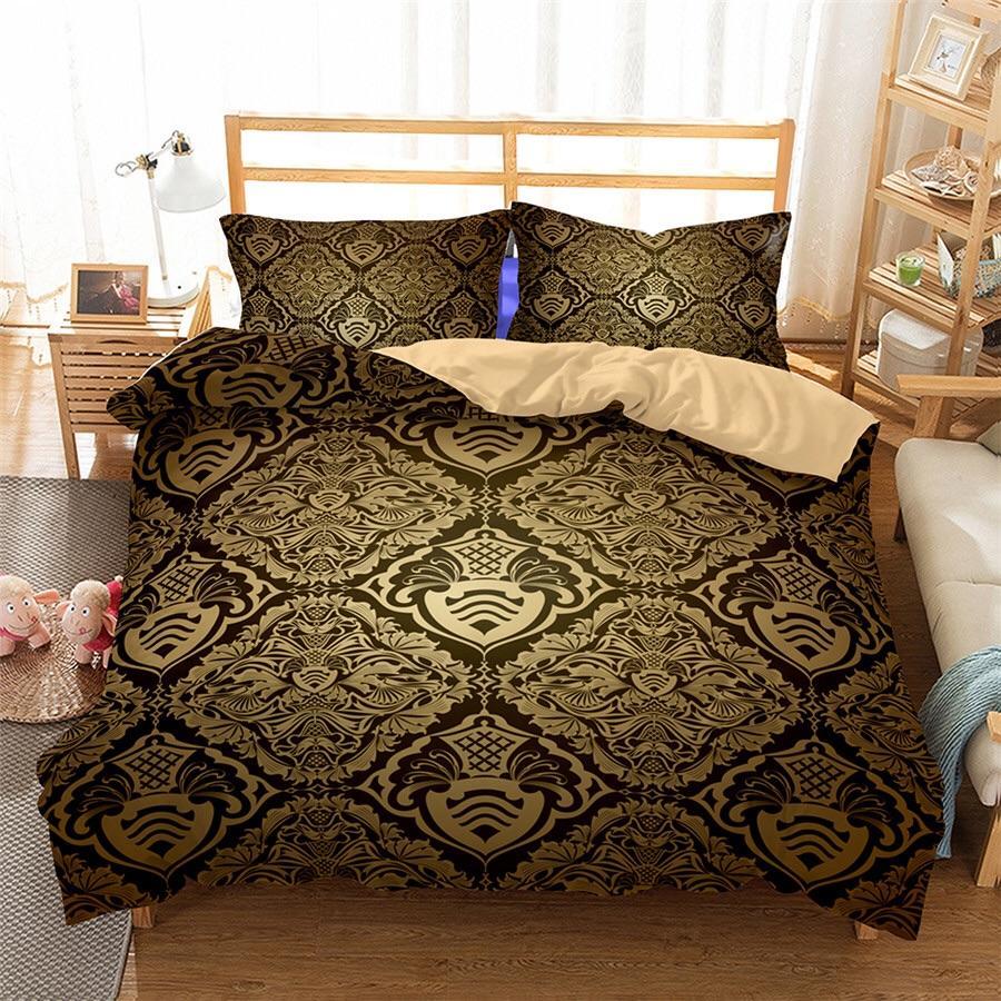 Majestic Golden Bohemian 3D Customized Duvet Cover Bedding Set