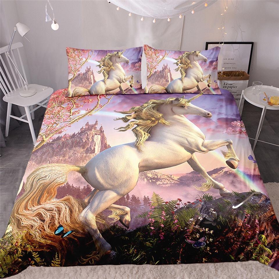 Majestic Unicorn 3D Customized Duvet Cover Bedding Set