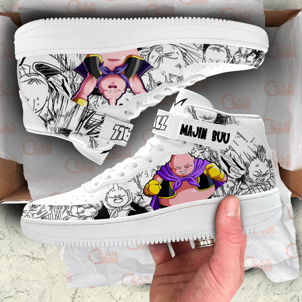 Majin Buu Sneakers Air Mid Custom Dragon Ball Anime Shoes Mix Manga