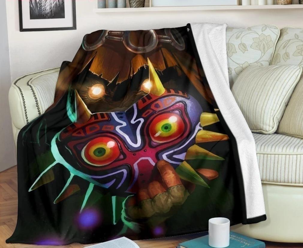 Majoras 3d Zelda Sherpa Blanket Cozy Blanket Fleece Blanket