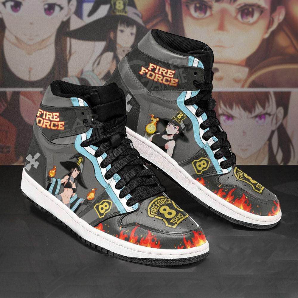 Maki Oze Fire Force Anime 1 High Top Air Jordan Sneaker, Air Jordan Hightop