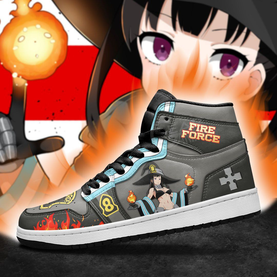 Maki Oze Fire Force Anime 1 High Top Air Jordan Sneaker, Air Jordan Hightop