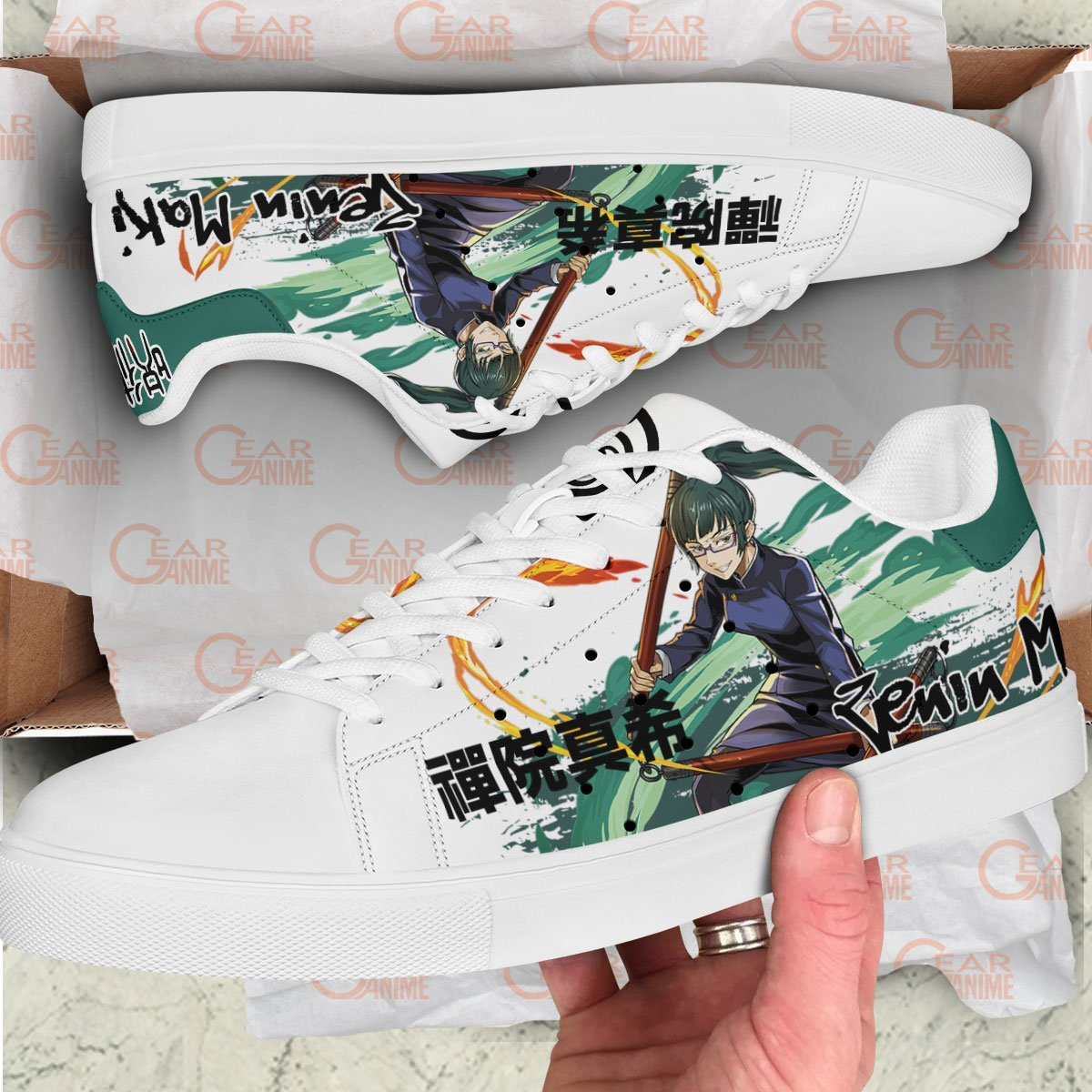 Maki Zenin Skate Sneakers Custom Anime Jujutsu Kaisen Shoes