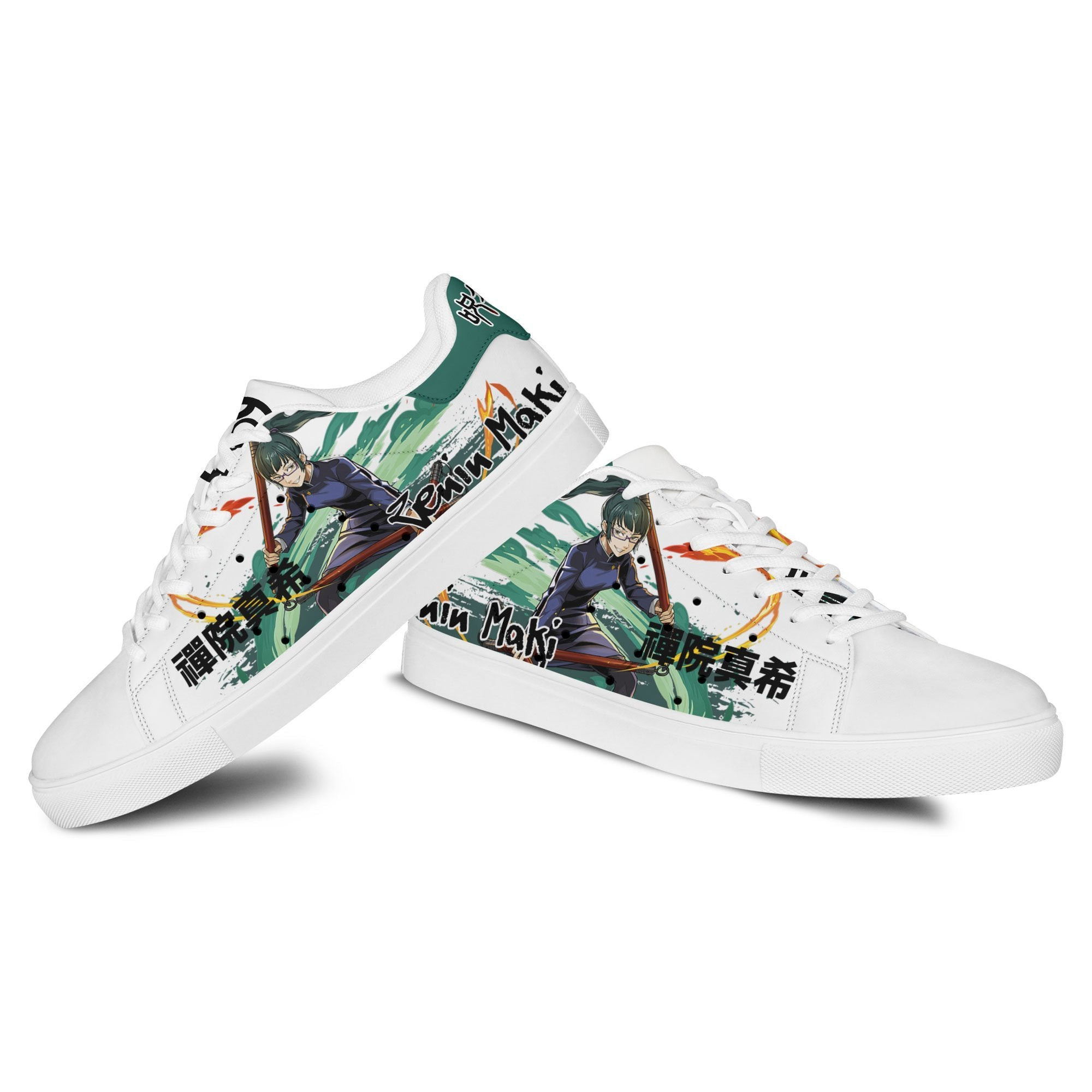 Maki Zenin Skate Sneakers Custom Anime Jujutsu Kaisen Shoes