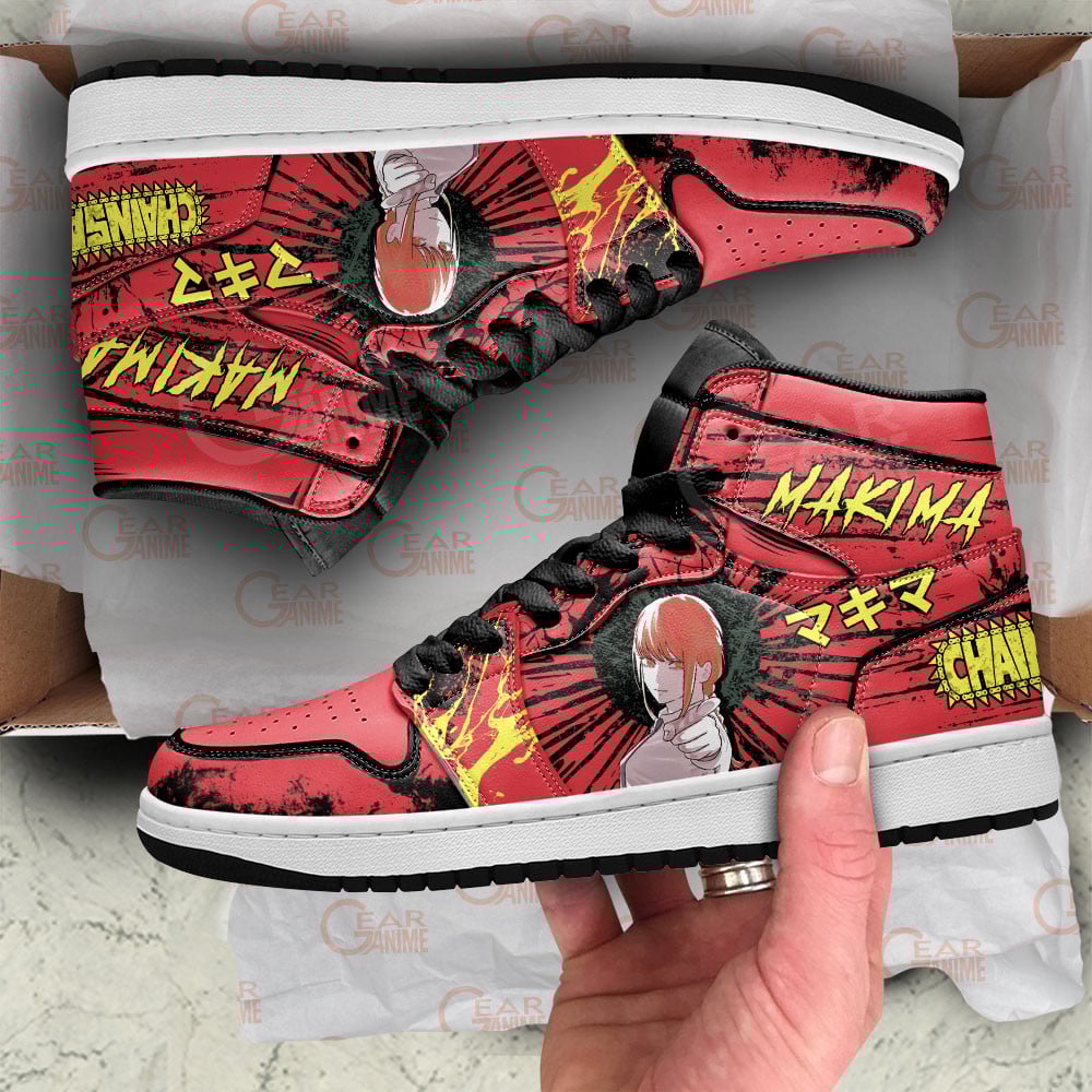 Makima JD1s Sneakers Chainsaw Man Anime Shoes, Air Jordan Hightop