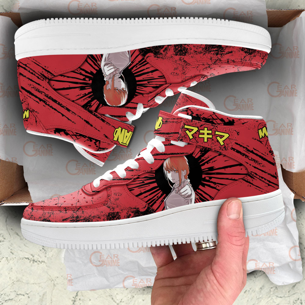 Makima Sneakers Air Mid Custom Chainsaw Man Anime Shoes