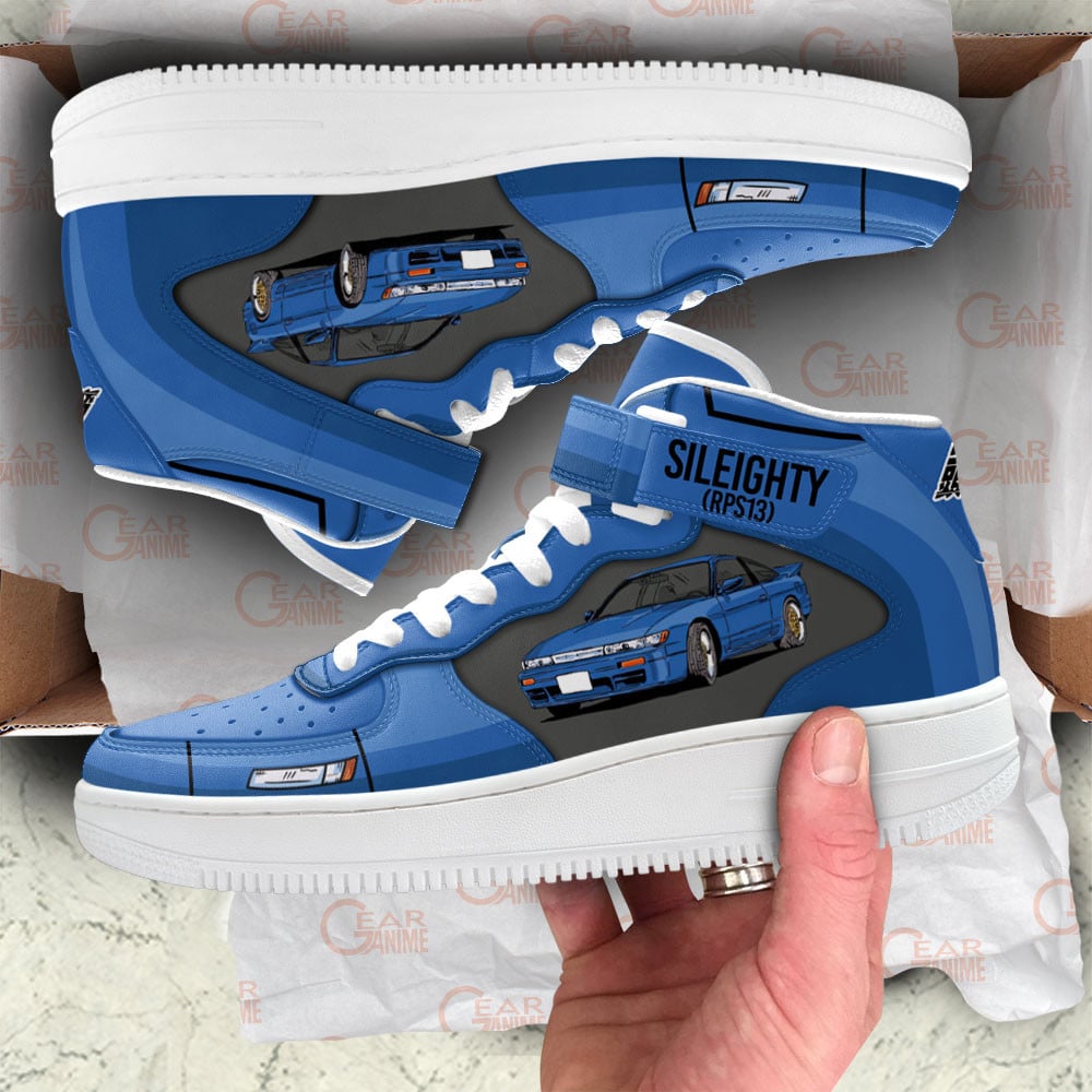 Mako Sato’s SilEighty Car Sneakers Air Mid Custom Initial D Anime Shoes