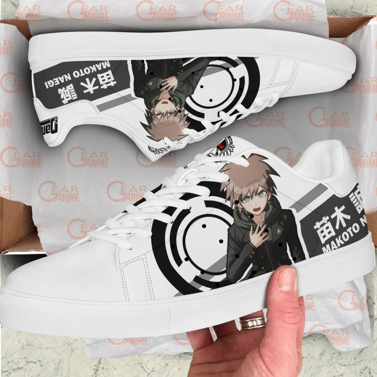 Makoto Naegi Skate Sneakers Custom Anime Danganronpa Shoes