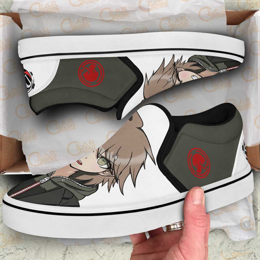 Makoto Naegi Slip-On Shoes Canvas Custom Anime Danganronpa Shoes