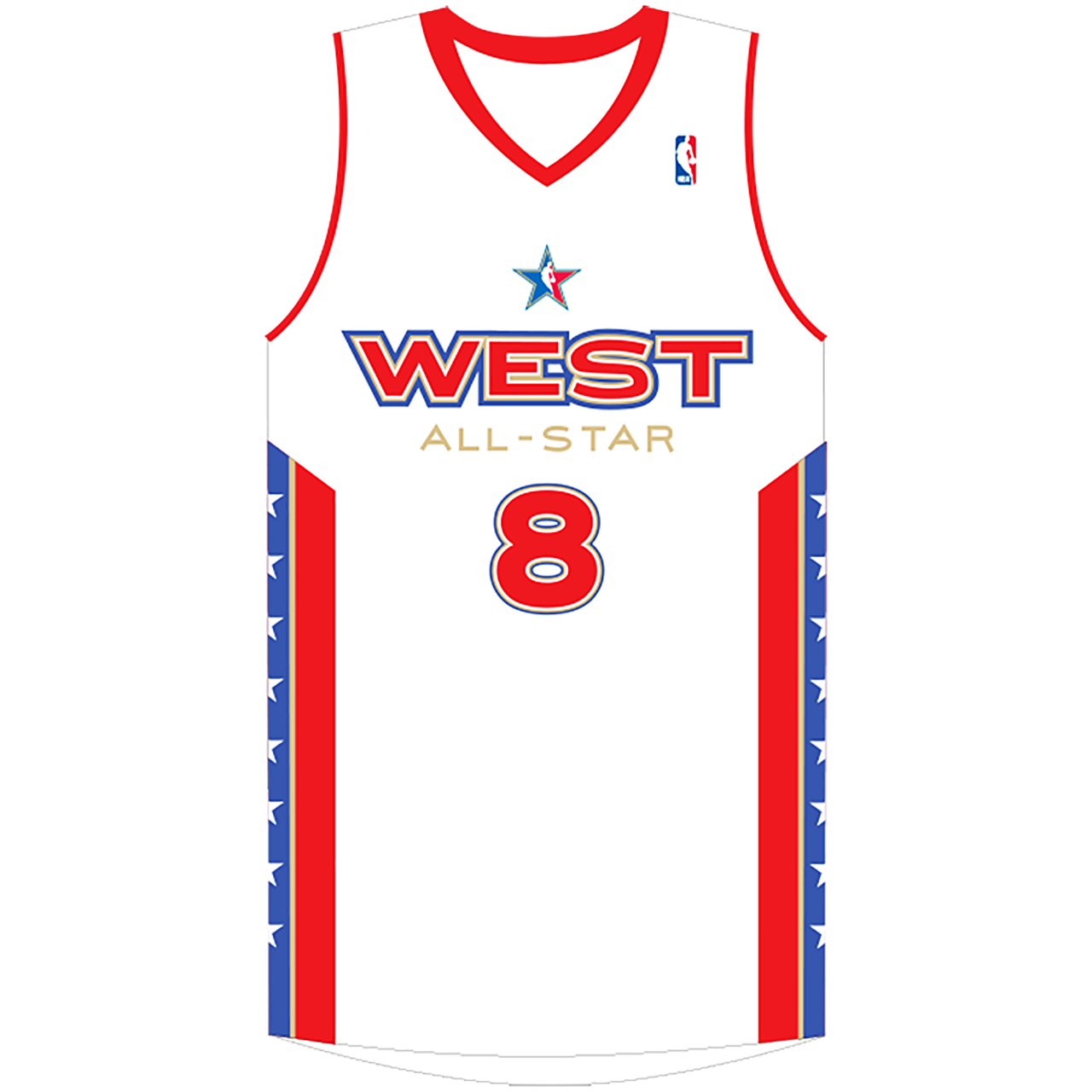 Male 2005 NBA All-Star Kobe Bryant #8 White Jersey