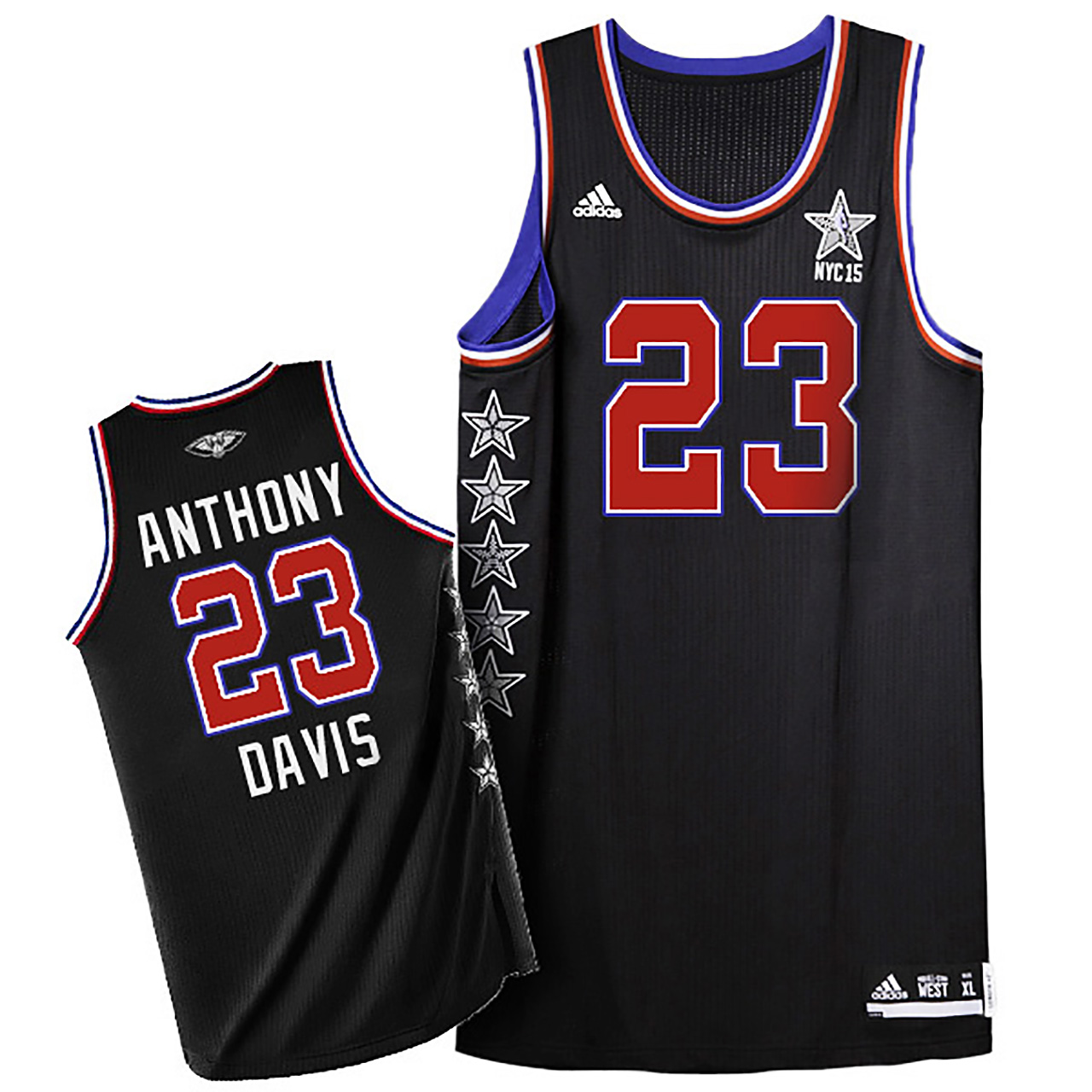 Male Anthony Davis 2015 NBA NYC All-Star Western Conference #23 Black Jersey