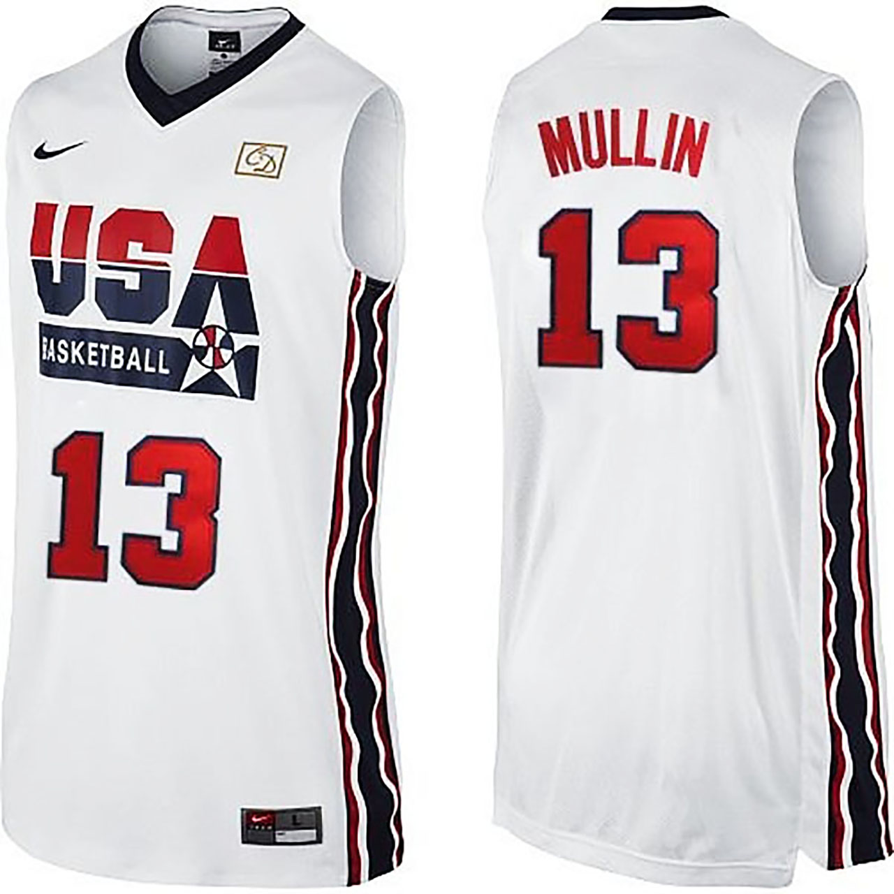 Male Chris Mullin 1992 Dream Team USA #13 White Jersey