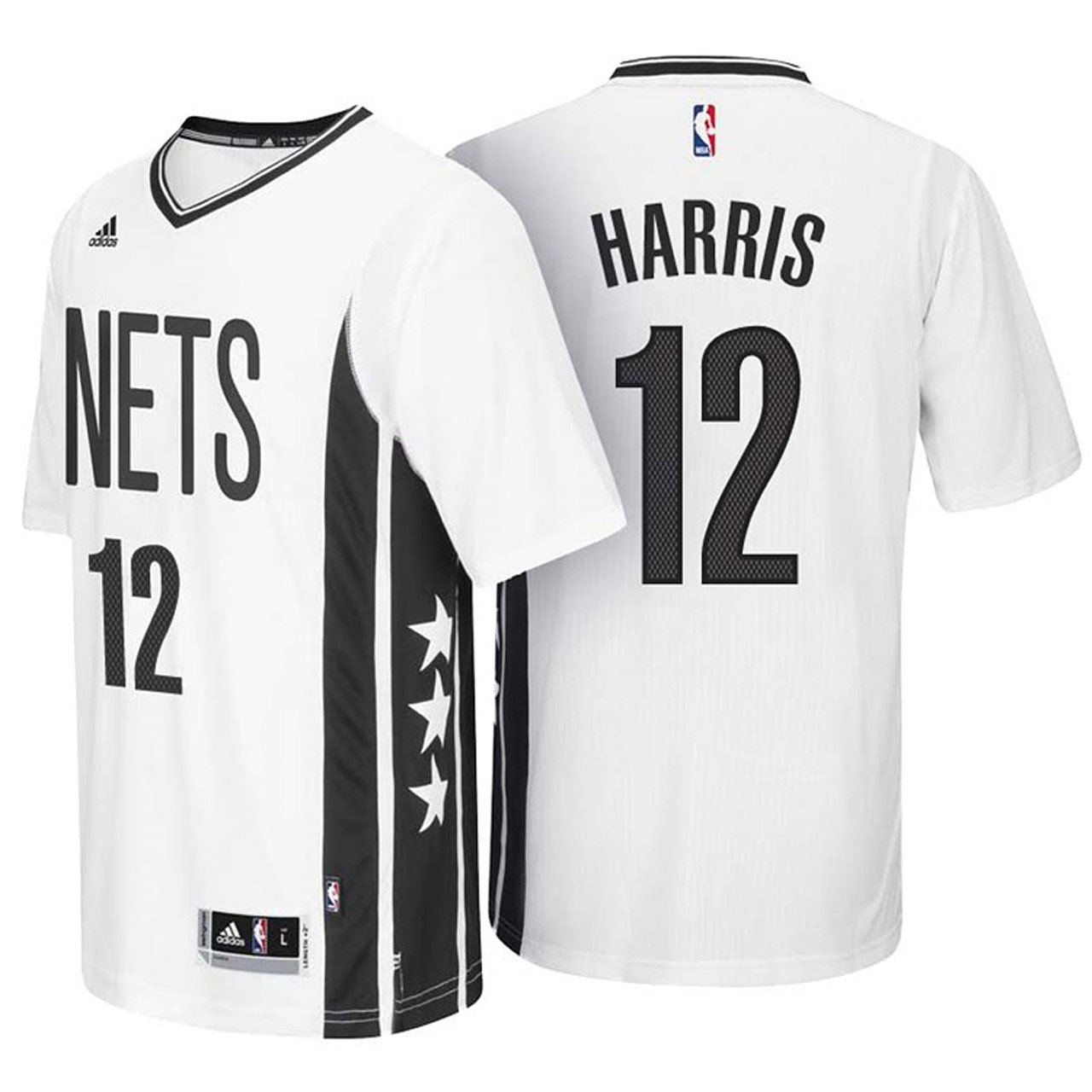 Male Joe Harris Brooklyn Nets #12 Wordmark Pride White Sleeved New Swingman Jersey