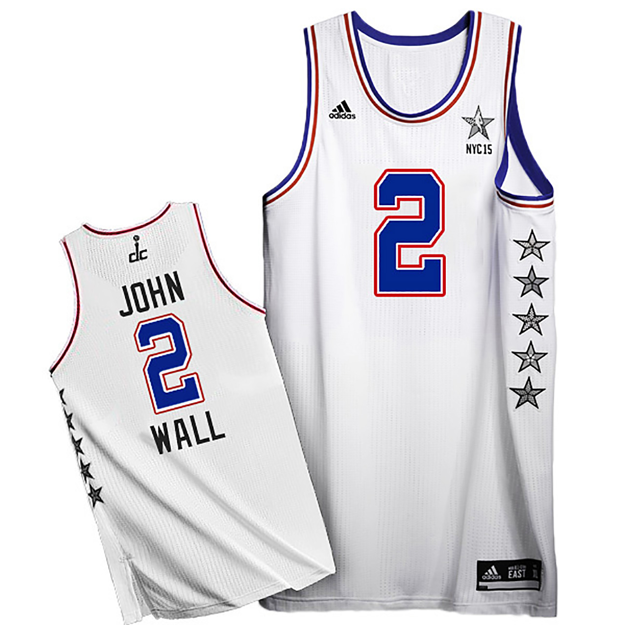 Male John Wall 2015 NBA NYC All-Star Eastern Conference #2 White Jersey