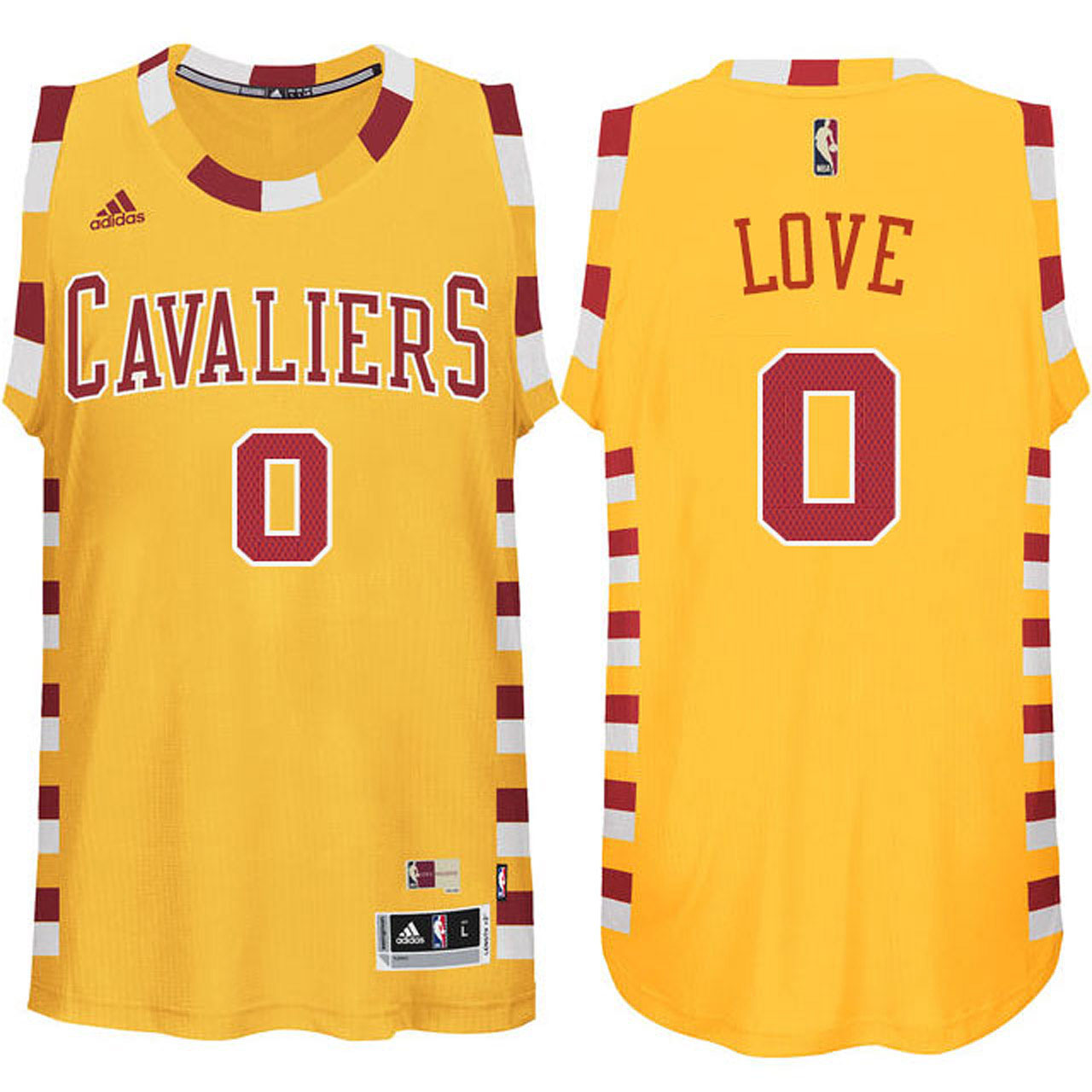 Male Kevin Love Cleveland Cavaliers #0 Hardwood Classic Throwback Gold Jersey