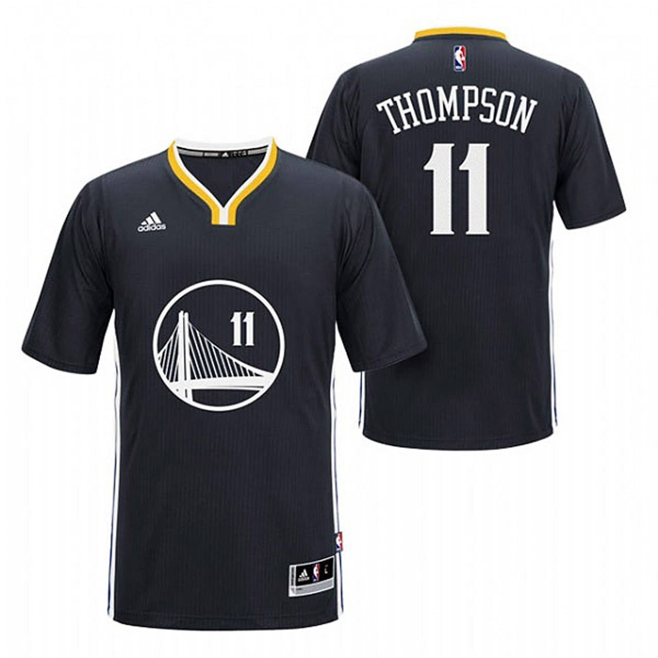 Male Klay Thompson Golden State Warriors #11 2014-15 New Swingman Black Jersey With Sleeves Jersey