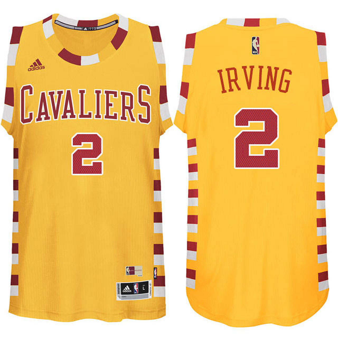 Male Kyrie Irving Cleveland Cavaliers #2 Hardwood Classic Throwback Gold Jersey
