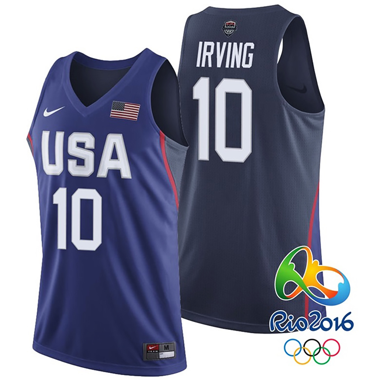Male Kyrie Irving USA Dream Twelve Team #10 2016 Rio Olympics Navy Jersey