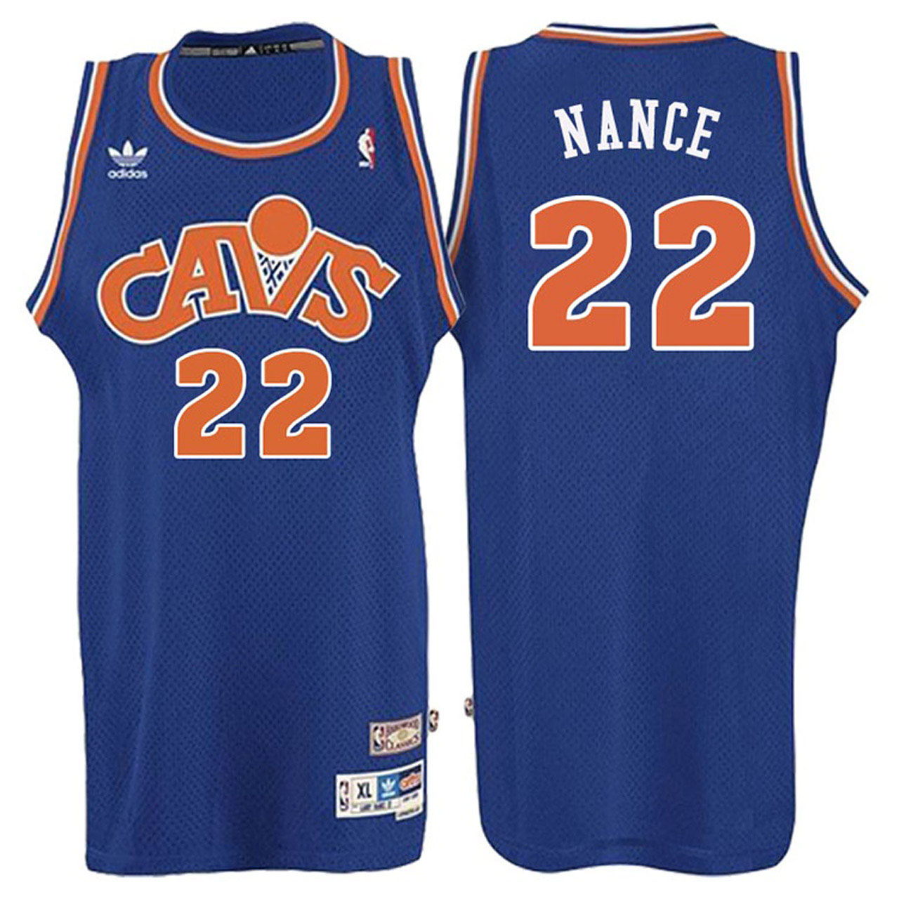 Male Larry Nance Cleveland Cavaliers #22 Retired Player Blue Hardwood Classic Swingman Jersey