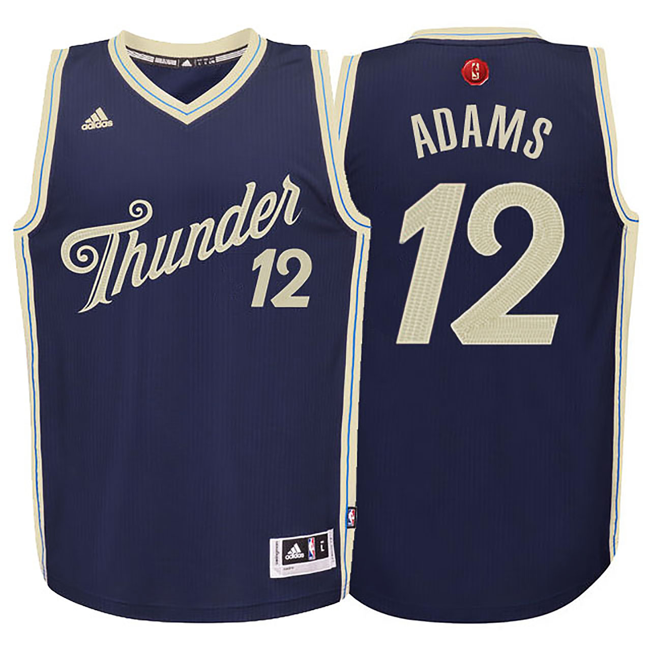 Male NBA 2015-16 Season Oklahoma City Thunder #12 Steven Adams Christmas Navy Jersey