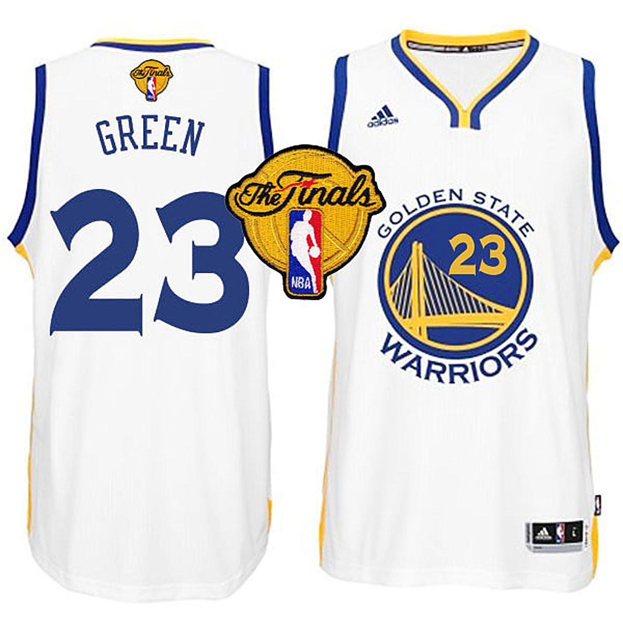 Male NBA 2015 Finals Warriors Draymond Green New Swingman White Jersey