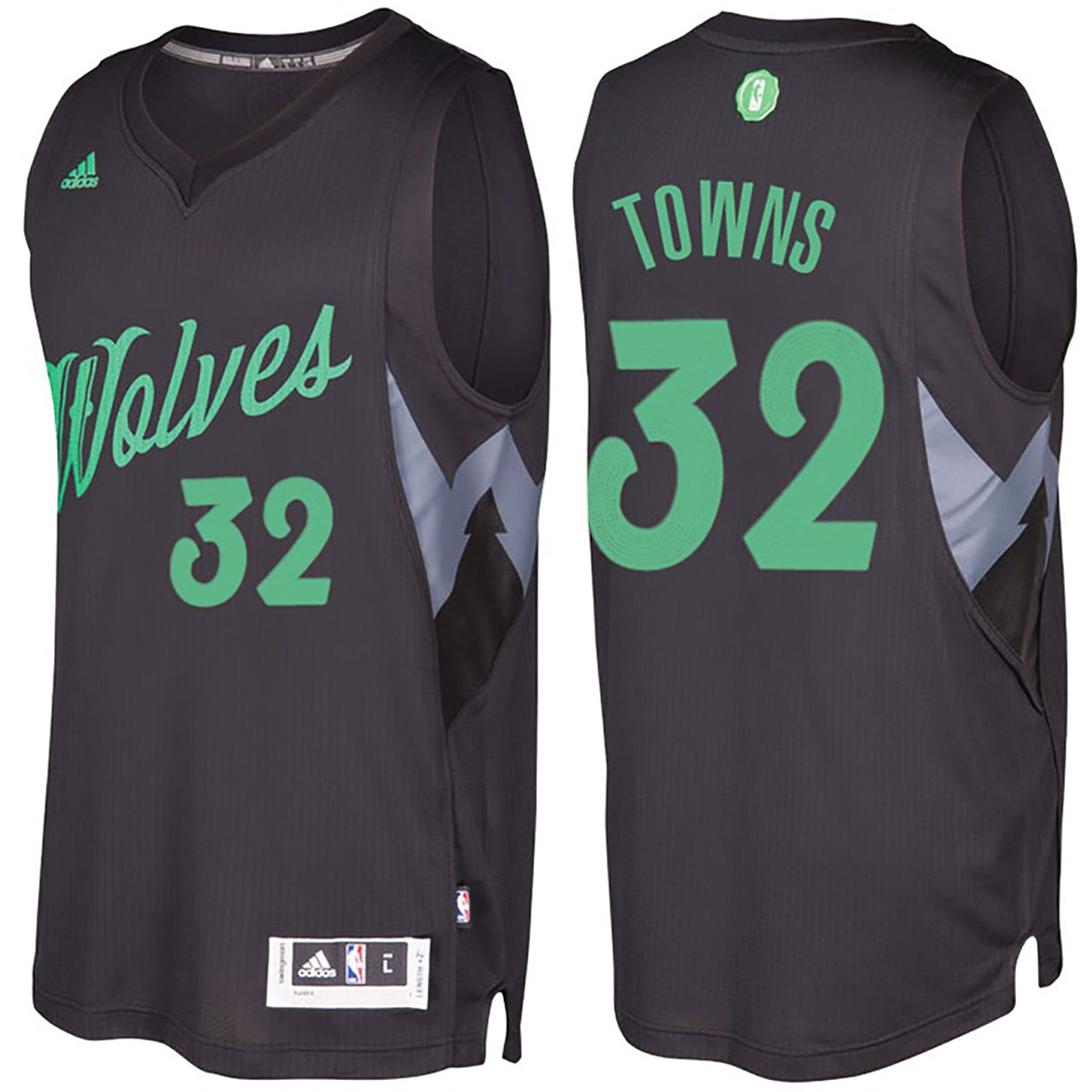 Male NBA Minnesota Timberwolves #32 Karl-Anthony Towns Black 2016-17 Christmas Day Jersey